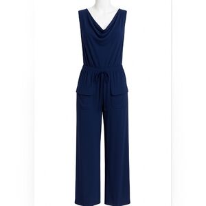 Vince Camuto Women's Navy Blue Cowl Neck Jumpsuit Size X-Small | Wide Leg